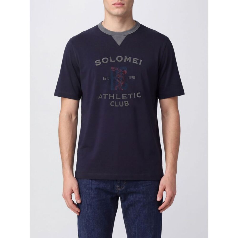 Brunello Cucinelli Men Brunello Cucinelli Printed Short-Sleeved Cotton T-Shirt